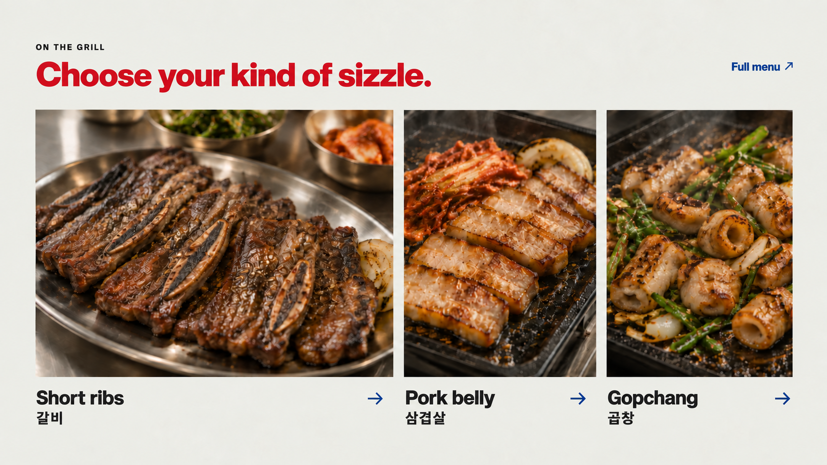 Short ribs, grilled and ready to share.